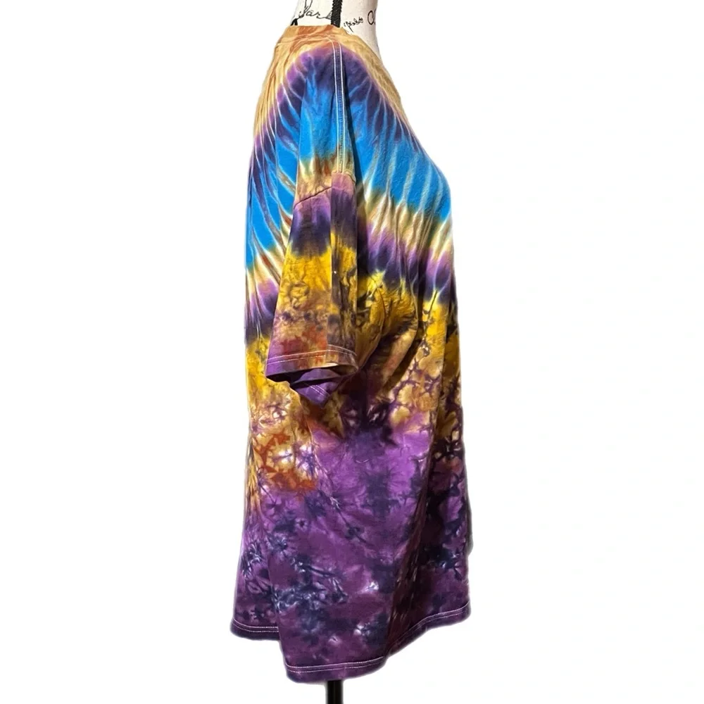 Jammin Dyes Purple/Tan Geodesic Tie-Dye Top Size 2XL - Picture 5 of 8